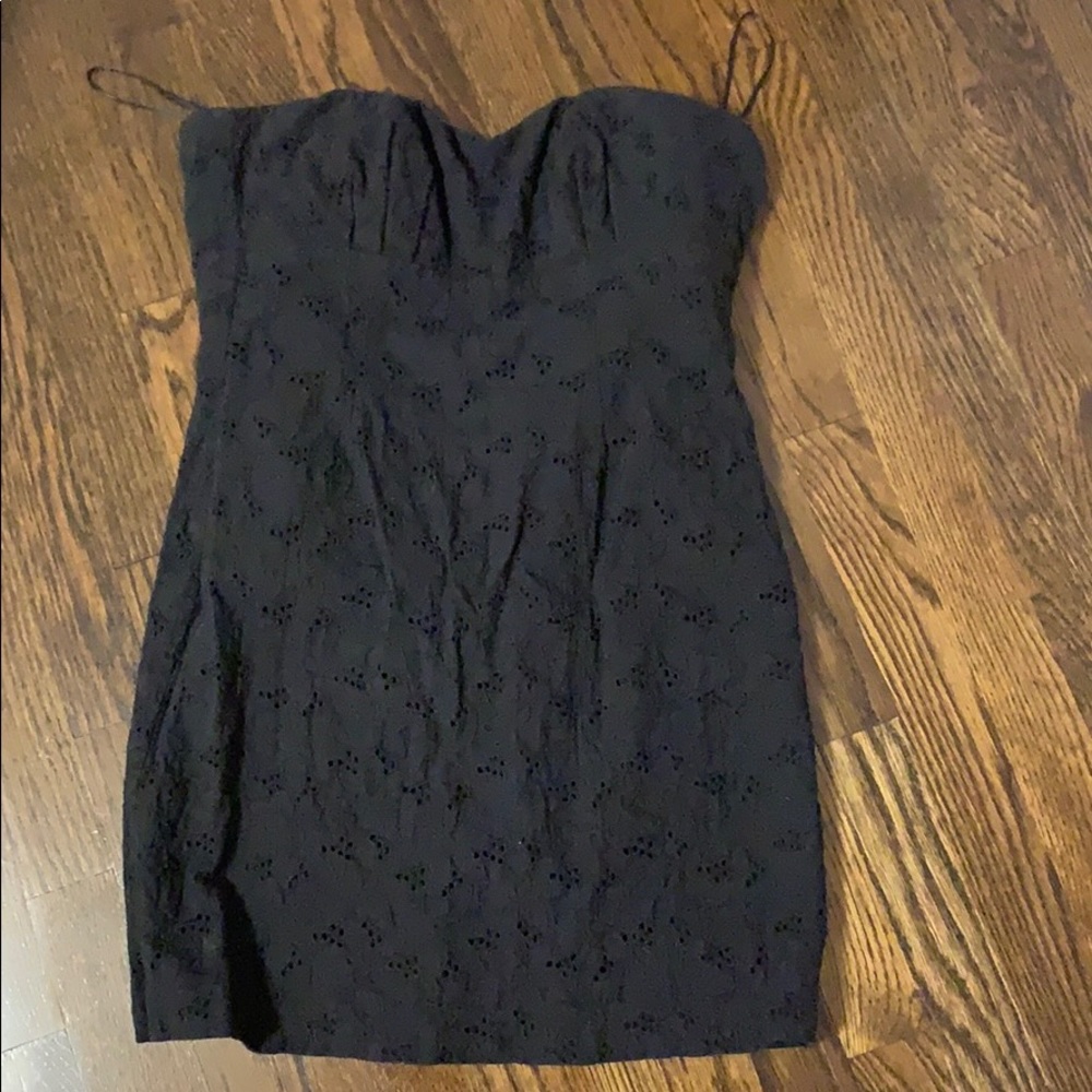 Black strapless dress